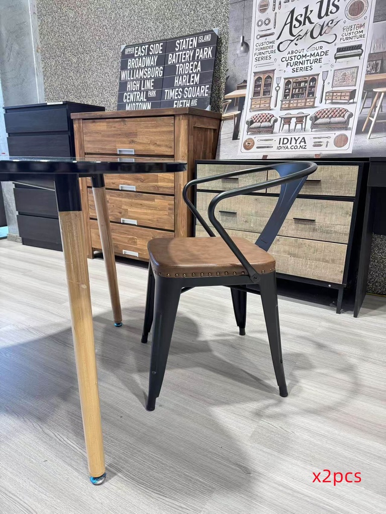 Joel dining chairs,2pc set,brown
