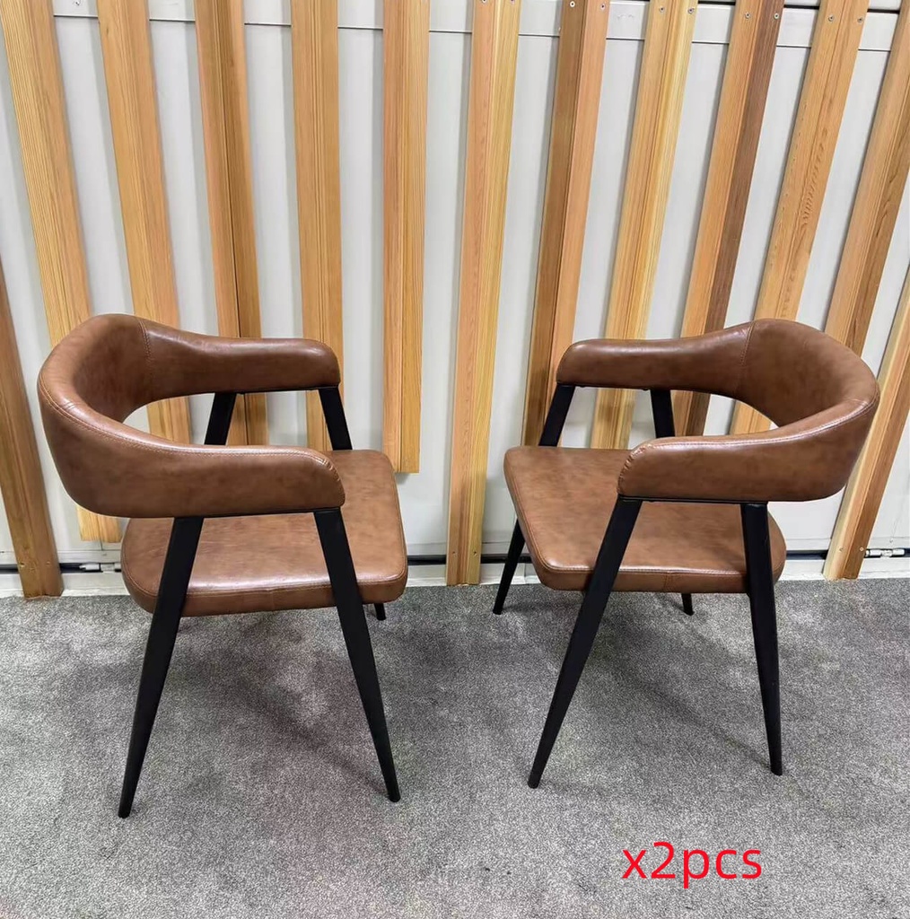 Dirk dining chairs,2pcs set,brown
