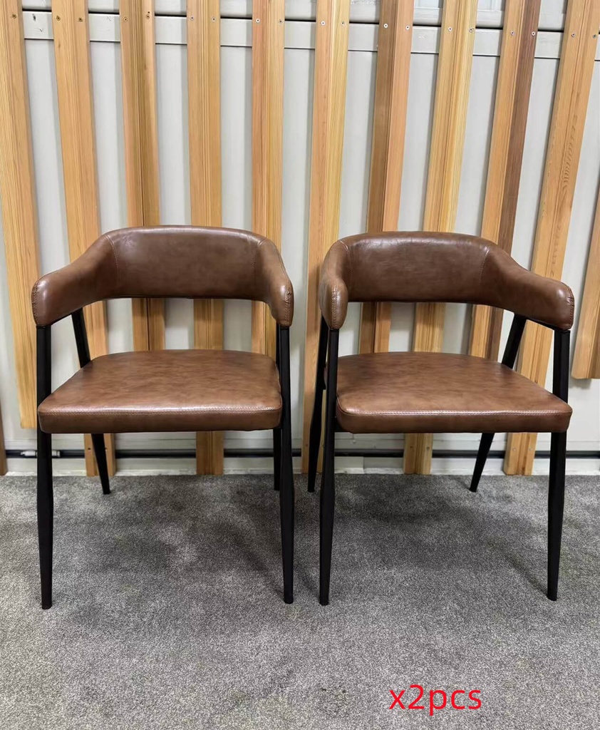 Dirk dining chairs,2pcs set,brown