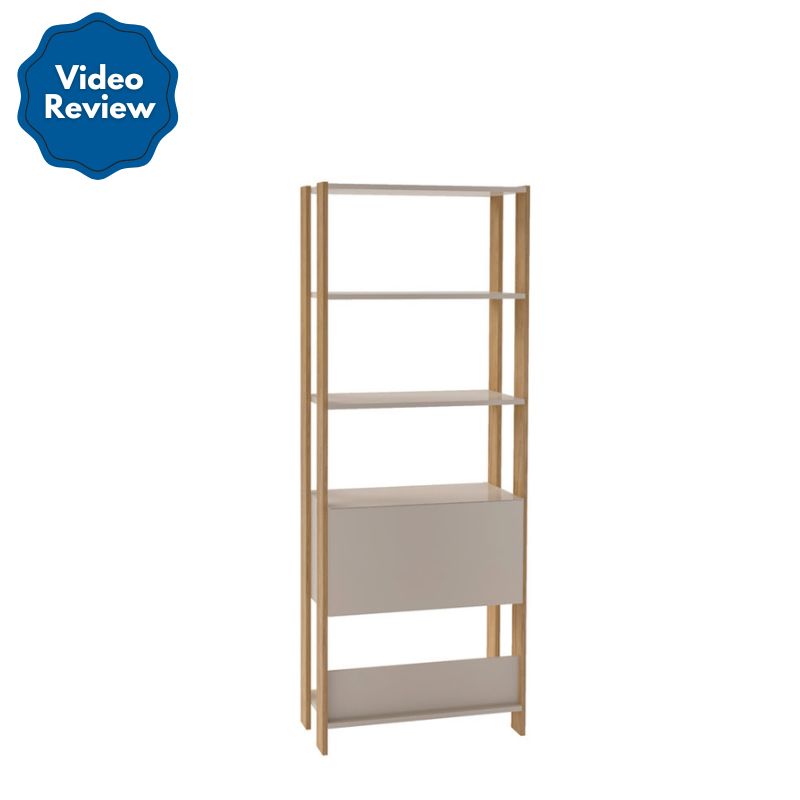 Paulista Bookcase - Off White/ Oak 
