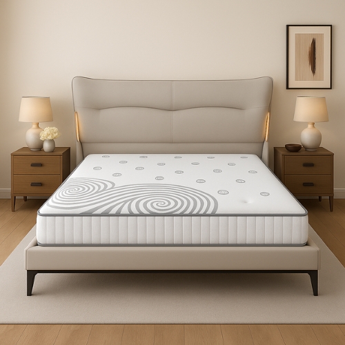 CHARLOTTE Bed, Cream, Pine Wood
