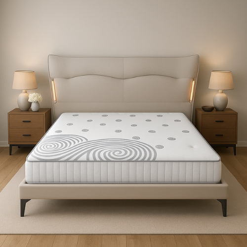 CHARLOTTE Bed, Cream, Pine Wood