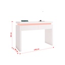 Aspen console table with 2 drawers and LED lighting, White High Gloss