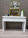 Aspen console table with 2 drawers and LED lighting, White High Gloss