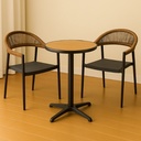 REDCLIFFE 
SET OF 2 CHAIR & 1 TABLE, black frame,  brown rope , gray seating