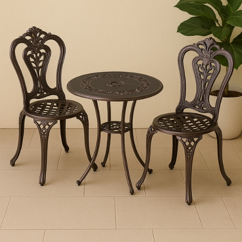 TASMANIA 
SET OF 2 CHAIR & 1 TABLE, bronze