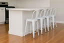 4 Pcs of Euboea Bar Stool, White, Easily stacked? Solved!