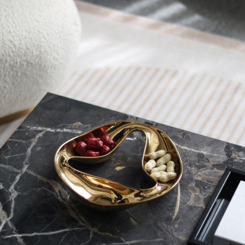 Triple Spiral Fruit Plate - Gold