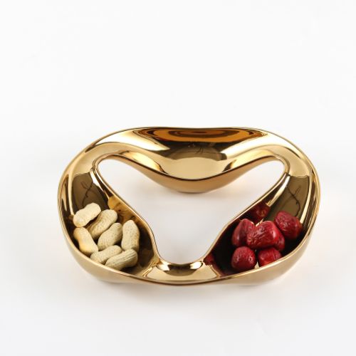 Triple Spiral Fruit Plate - Gold