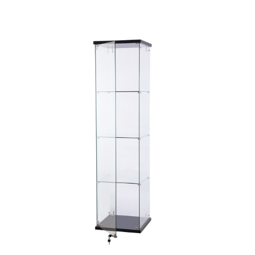 Lenayamtan Frameless Glass Display Case, black