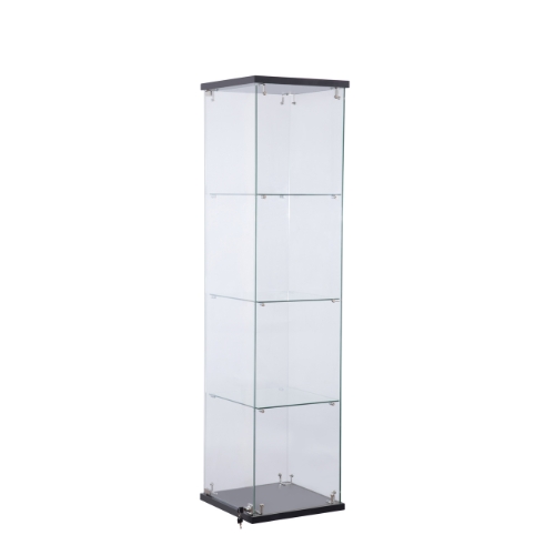 Lenayamtan Frameless Glass Display Case, black