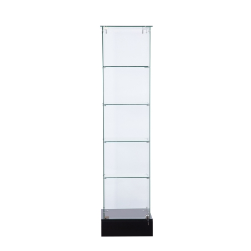 Amakongka Frameless Glass Display Case, black