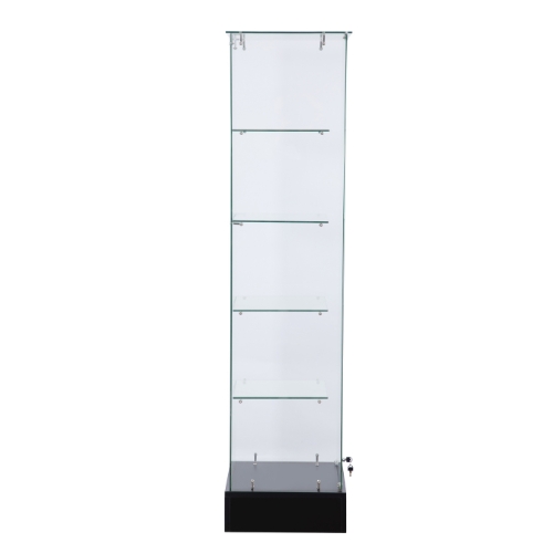 Amakongka Frameless Glass Display Case, black