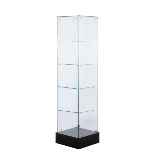 Amakongka Frameless Glass Display Case, black