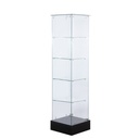 Amakongka Frameless Glass Display Case, black