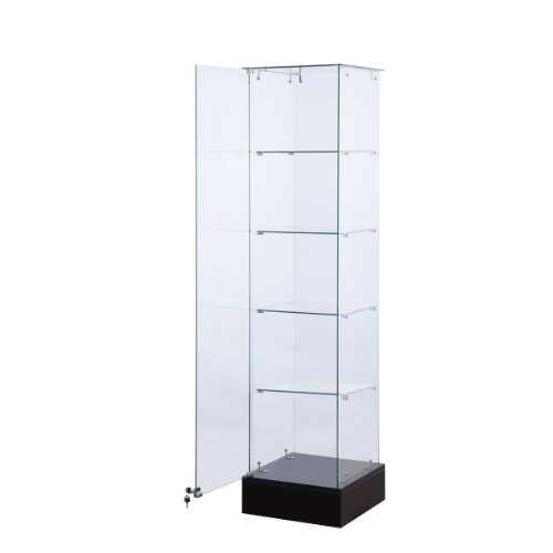 Amakongka Frameless Glass Display Case, black