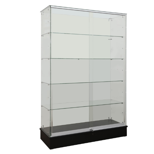 Irabariyam Frameless Glass Display Case, black