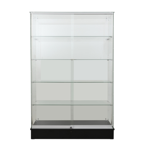 Irabariyam Frameless Glass Display Case, black