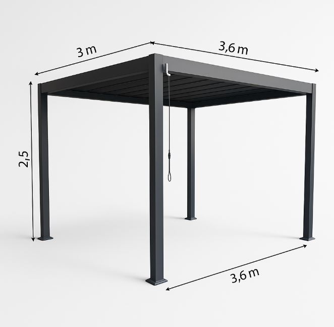 Jayson Pergola louvre roof Aluminium 3x3.6m