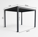 Jayson Pergola louvre roof Aluminium 3x3.6m
