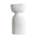 Missishipi Ivory Smooth Hourglass Vase with Waist-Cut Design