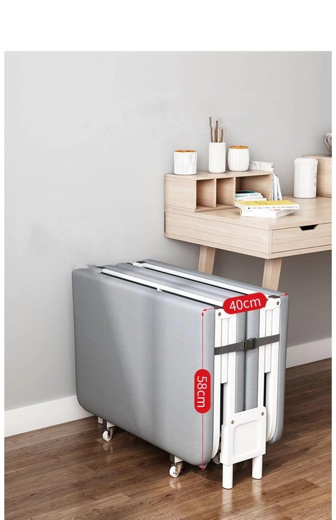 Foldable Bed, greenish grey-White, Versatile? Solved by Idiya!