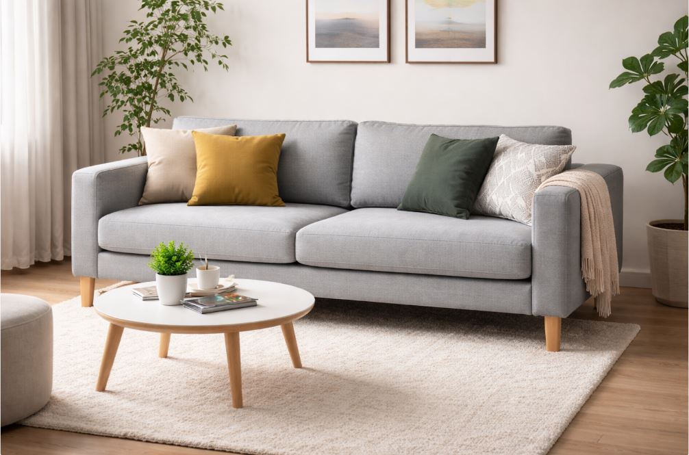 Karlstad Three-Seat Sofa,  Light Grey (floor sample)