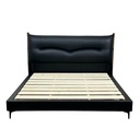 Sanyamdu Bed with 2 Bedside Tables Combo,Queen size,Black,Pu leather