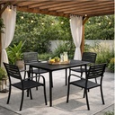 Nambour Outdoor Set,  4 Chairs & 1 Table, Black