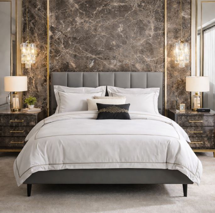 Horsham Bed Combo (Bed+Mattress),Queen Size, Gray