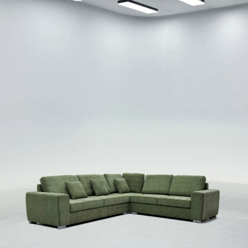 Riokalo fabric L shape sofa+ stool 