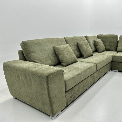Riokalo fabric L shape sofa+ stool 