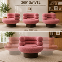 Sanngayam Lounge Chair, Swivel Armchair,Pink