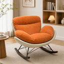 Gangadupi Rocking Chair, Lounge Chair,white+orange