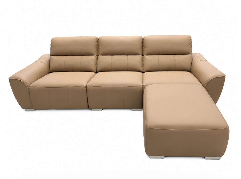 Parazonchi Recliner 3 Seater Sofa Combo (3 seater+ottoman) ,Light Brown