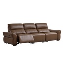 Maharayam Recliner Sofa with Free Stool ,Dark Brown