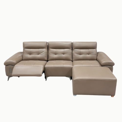 Sanlozon recliner 3 seater sofa, Right seat recliner+left side ottoman, Light Taupe