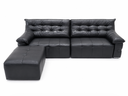 Kalinga electric slide-out sofa with ottoman, Pu leather,Black