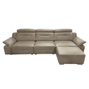 Obshishi Electric Slide-out sofa with ottoman,Remote control, Light Taupe