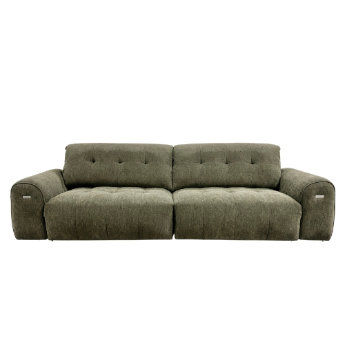 Volgalo Electric Slide-out  sofa with ottoman , Olive Grey