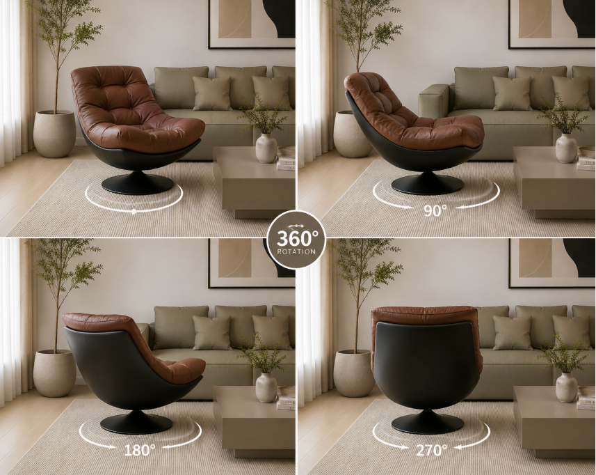 Iraloze Lounge Chair, black+brown
