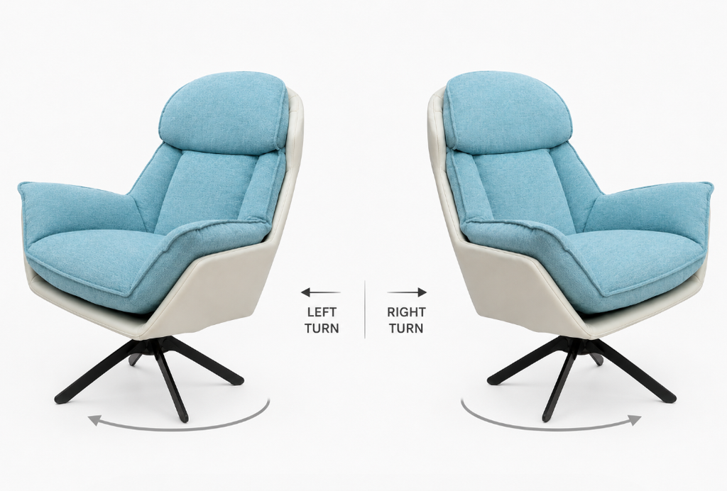 Kalivikvik Swivel Chair, white,L.blue