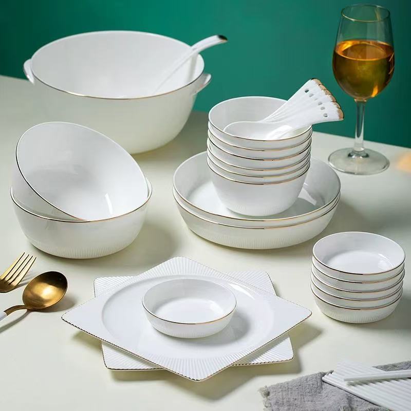 Iralovik Bone China Dinner Set Elegant Luxury Tableware Set