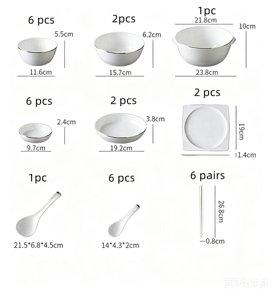 Iralovik Bone China Dinner Set Elegant Luxury Tableware Set