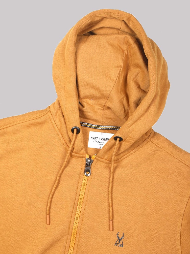 Gents Zipper Sweatshirt With Hood - SS121-SS121-MUSTARD-L