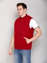 Gents Bomber Fancy Sleeveless Jacket - RR62176-RR62176-CARAMINE-L