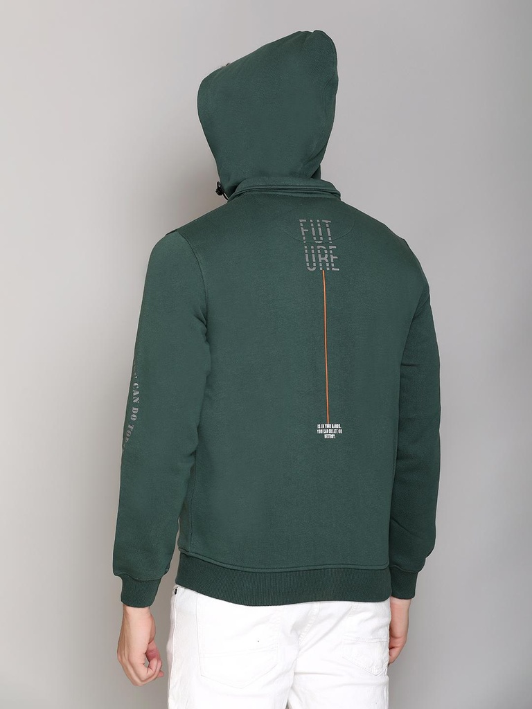 Gents Zipper Sweatshirt With Hood - D2041-D2041-GRANITE GREEN-L