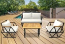 Idiya COMPTON indoor/ covered Outdoor Sofa set With Coffee Table, Cream