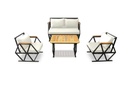 Idiya COMPTON indoor/ covered Outdoor Sofa set With Coffee Table, Cream
