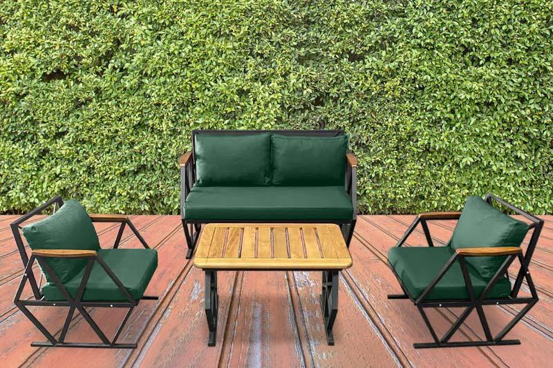 Idiya COMPTON indoor/ covered Outdoor Sofa set With Coffee Table, GREEN